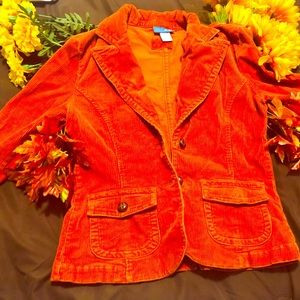 Corduroy burnt orange jacket fits like a Small